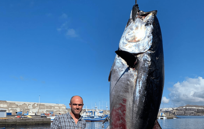  Juan Fernando Pérez, junto al ejemplar adquirido por Mercamar (Foto TA)